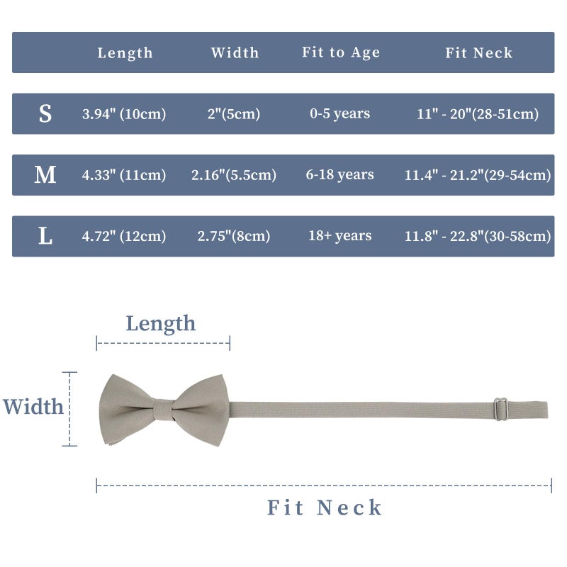 WELROG Classic Pre-Tied Bow Tie for Children & Adults Solid Color Adjustable Bowtie(Khaki) - Image 2